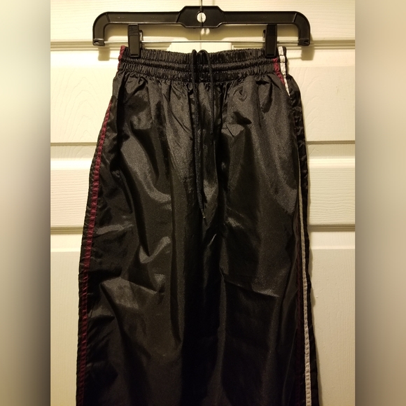 Windbreaker Pants, ECC, Small, Black w/ White & Maroon Stripes (See description) - Picture 2 of 5